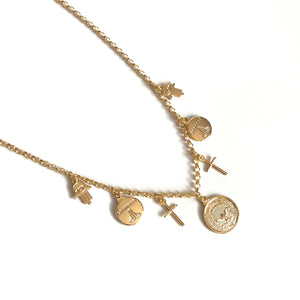 CROSS YOUR HEART Choker Necklace - Gold Filled